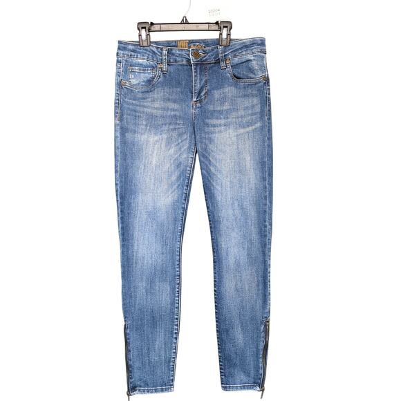 Kut from the Kloth Women's 6 Zipper Ankle Jeans Tapered Leg Stretch Denim Y2K - Picture 1 of 6